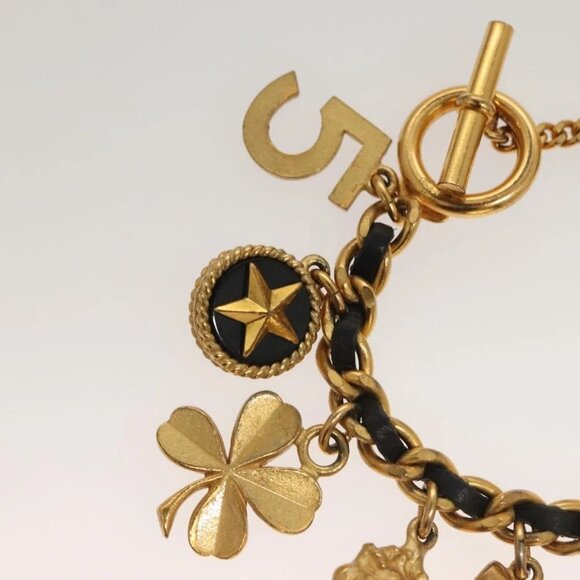 CHANEL Bracelet Metal Gold CC Auth 135948V - Picture 2 of 13